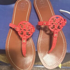 Tory Burch Red and Brown Sandals